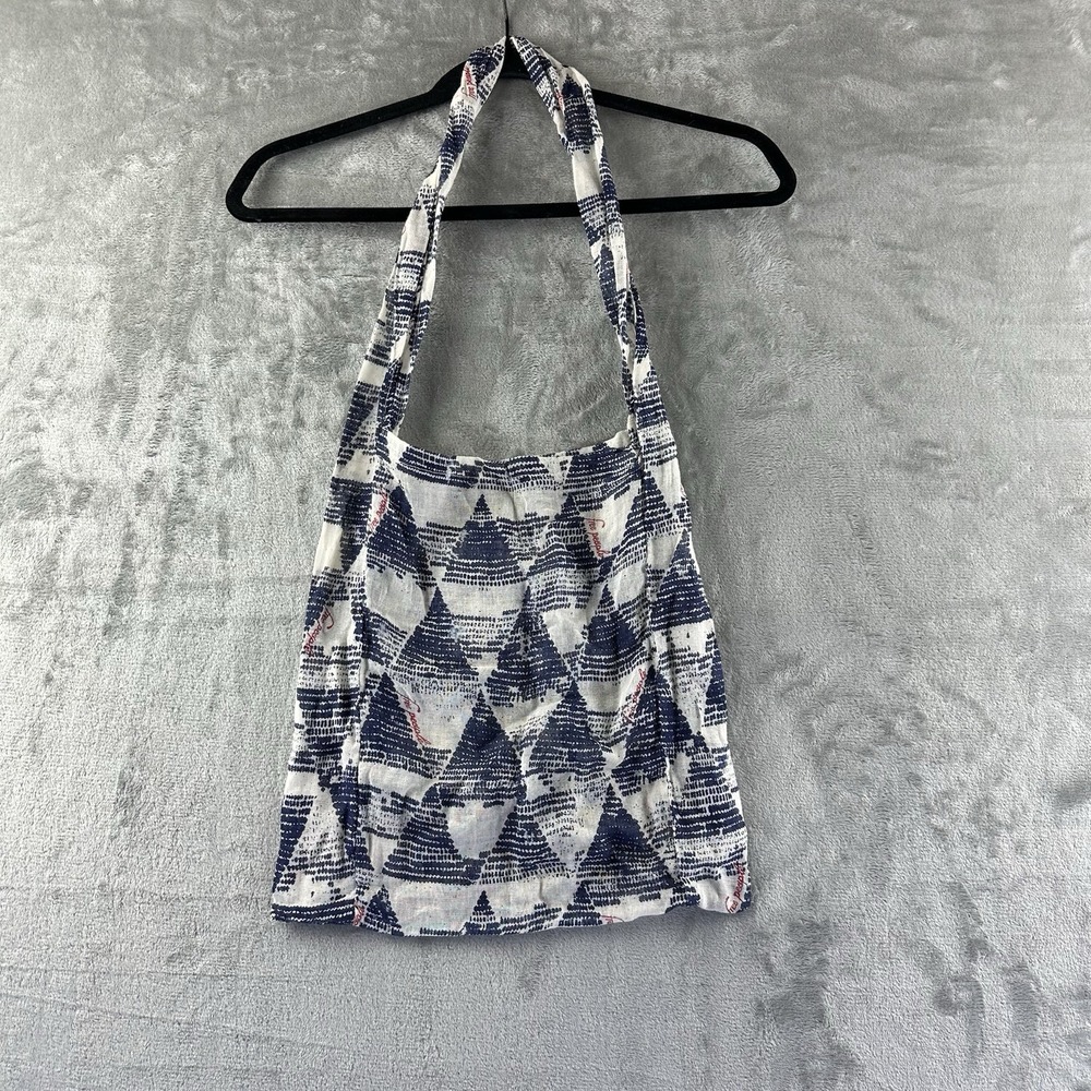 Free People Linen Shoulder Bag Reusable HoBo Tote Boho Lightweight Geometric